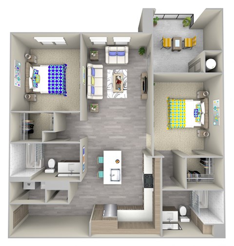 tide pool b1.1 Floor Plan at Las Positas Apartments, Camarillo